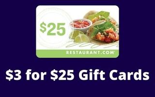 Restaurant.com Gift Cards $3 for $25 Gift Card